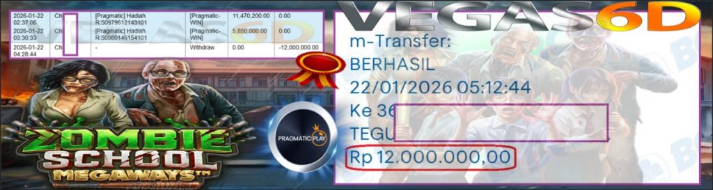 VEGAS6D JACKPOT PRAGMATIC ZOMBIE Rp.12.000.000,- LUNAS