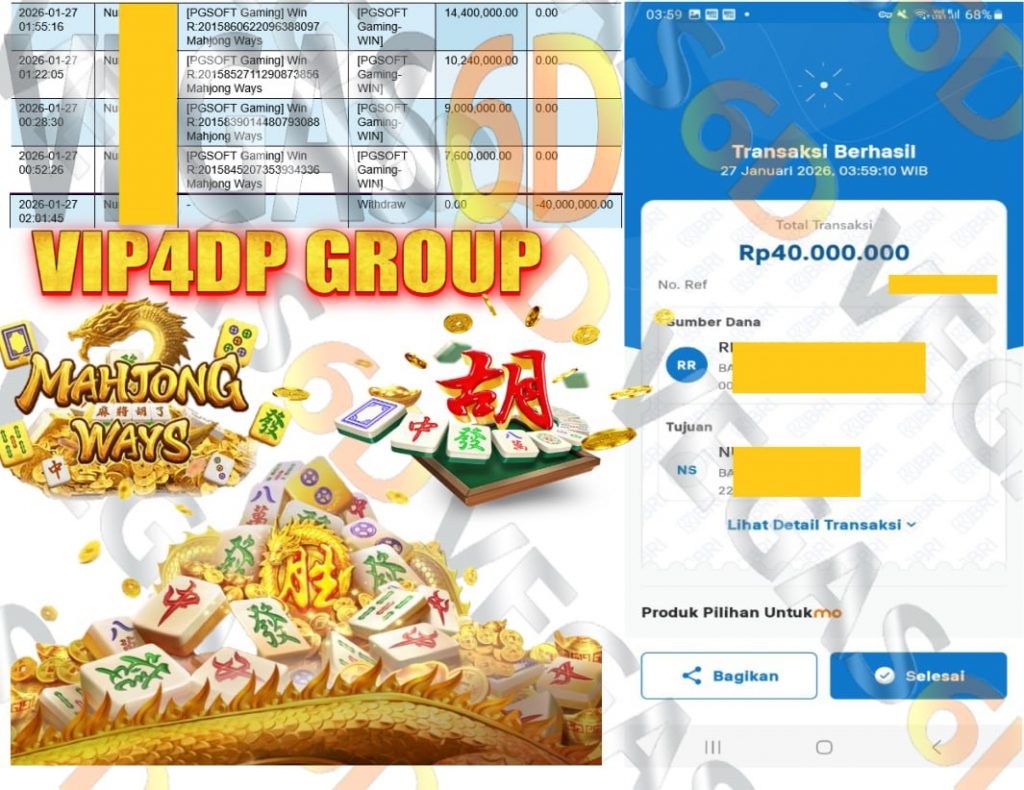 VEGAS 6D JACKPOT PGSOFT MAHJONG WAYS Rp.40.000.000,- LUNAS