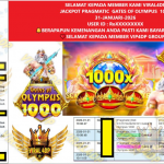 VIRAL4DP JACKPOT PRAGMATIC GATES OF OLYMPUS 1000 Rp.50.000.000,- LUNAS