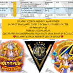 VIP4DP JACKPOT PRAGMATIC GATES OF OLYMPUS SUPER SCATTER Rp.11.000.000,- LUNAS