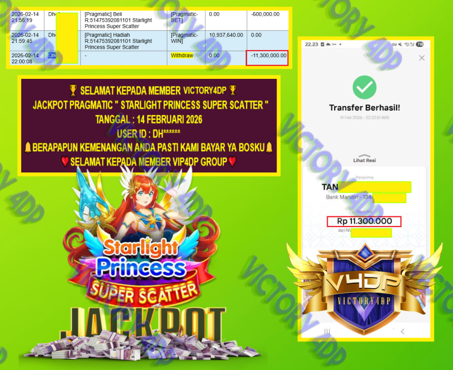VICTORY4DP JACKPOT PRAGMATIC STARLIGHT PRINCESS SUPER SCATTER Rp.11.300.000,- LUNAS