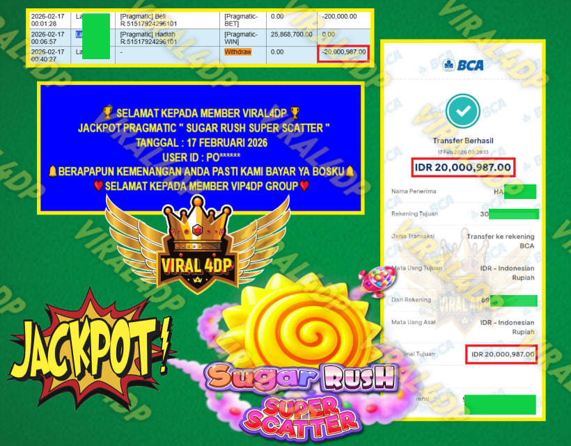 VIRAL4DP JACKPOT PRAGMATIC GATES OF OLYMPUS 1000 Rp.20.000.987,- LUNAS