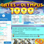 VEGAS6D JACKPOT PRAGMATIC GATES OF OLYMPUS 1000 Rp.14.000.000,- LUNAS