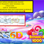 VEGAS6D JACKPOT PRAGMATIC SWEET BONANZA 1000 Rp.11.000.000,- LUNAS