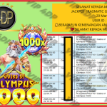VIP4DP JACKPOT PRAGMATIC GATES OF OLYMPUS 1000 Rp.11.000.000,- LUNAS