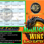 VIP4DP JACKPOT PRAGMATIC MAHJONG WINS 3 – BLACK SCATTER Rp 10.028.000,- LUNAS